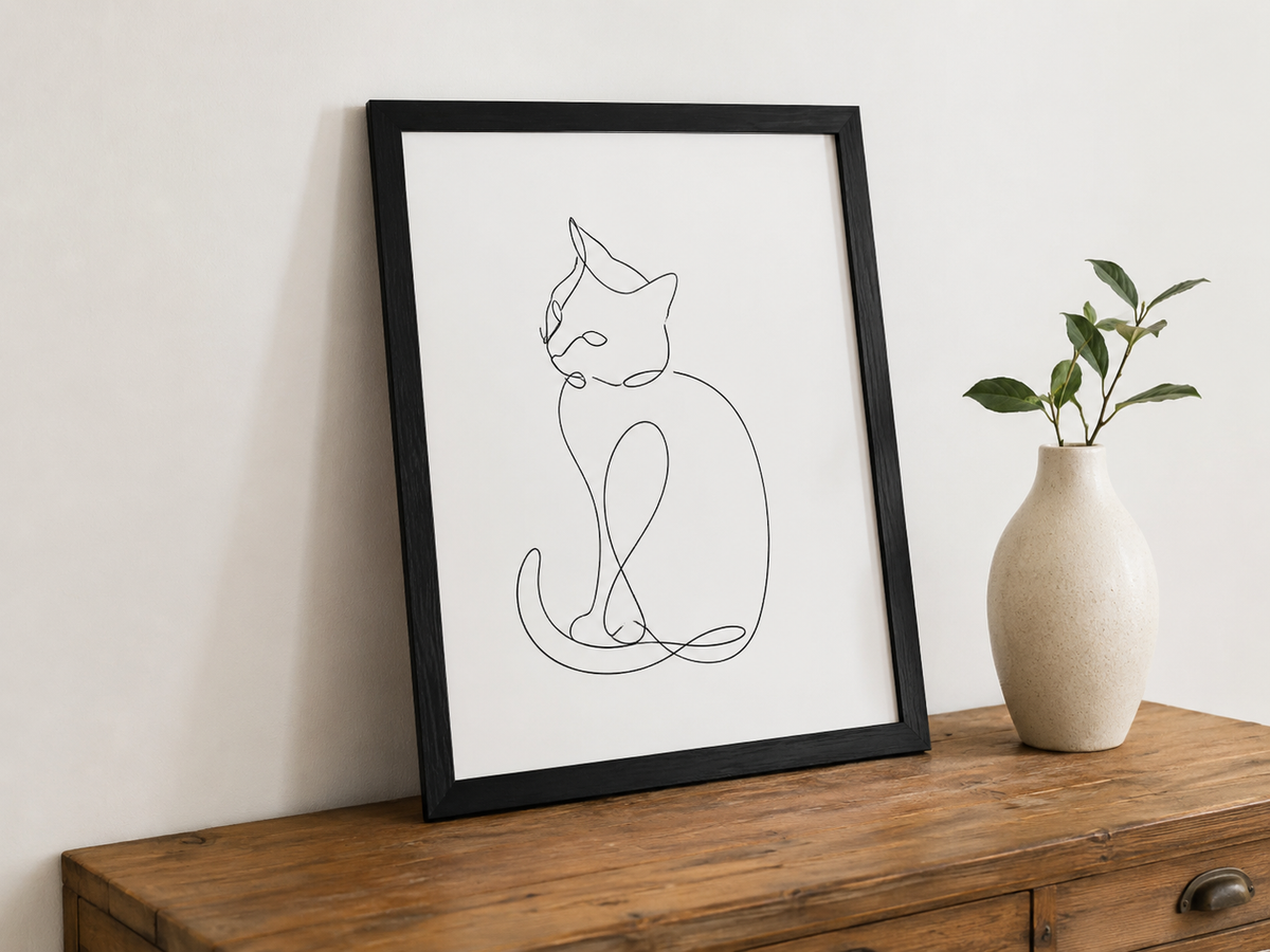 Portrait One Line personnalisé - Chien, chat & Co