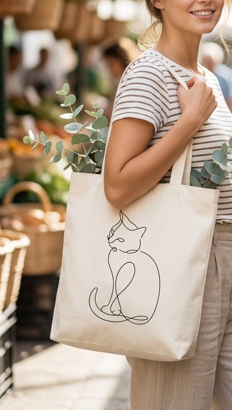 Tote Bag One Line personnalisé — Emportez votre compagnon partout avec vous !
